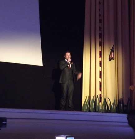 director Mark Ashmore introducing the film at the Stockport Plaza in 2013
